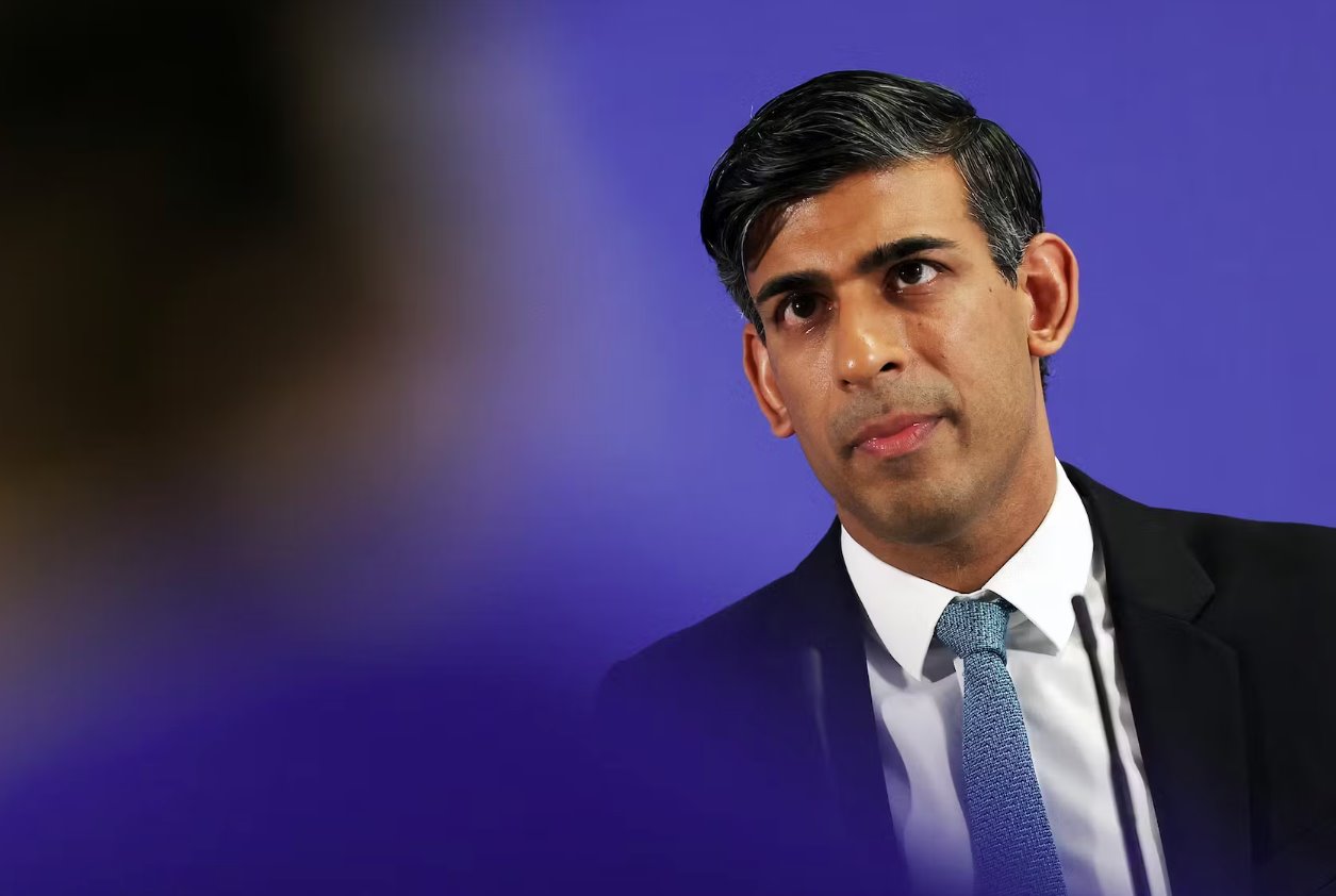 2023年11月20日，英國(guó)首相里希&middot;蘇納克(RishiSunak)在英國(guó)倫敦北部的一所大學(xué)發(fā)表演講。