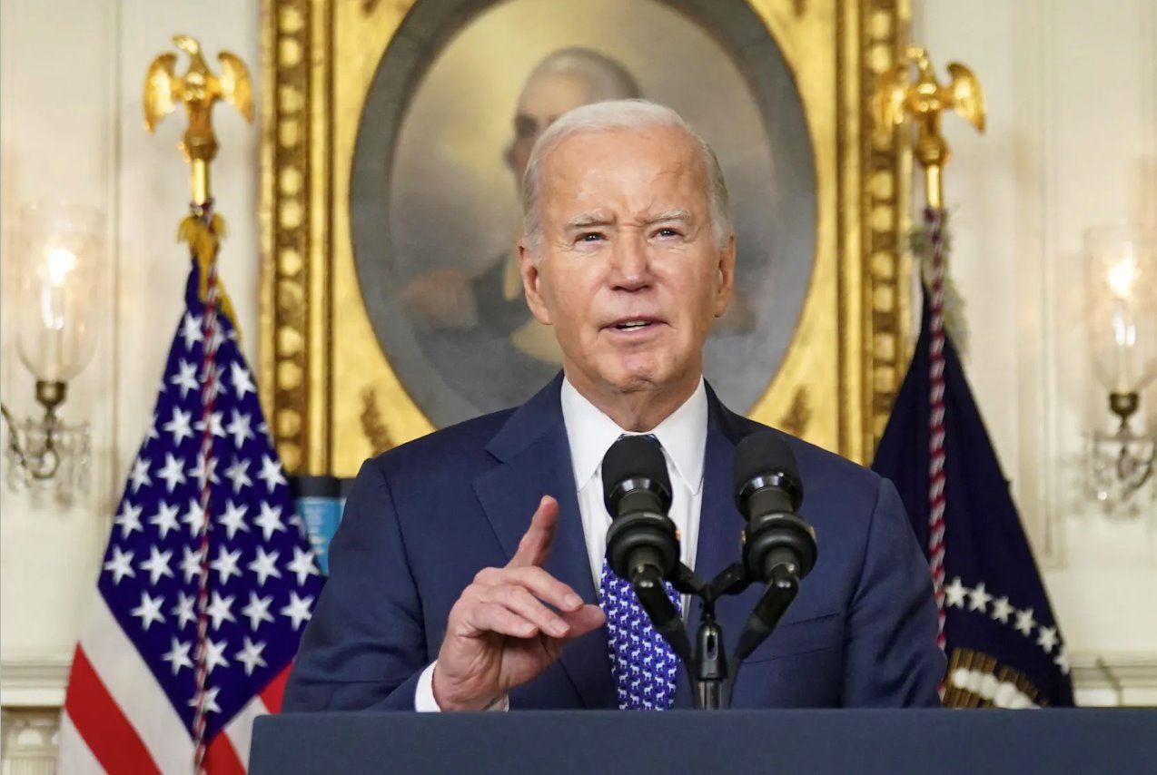 美國(guó)總統(tǒng)喬&middot;拜登于2024年2月8日在美國(guó)華盛頓白宮發(fā)表講話。