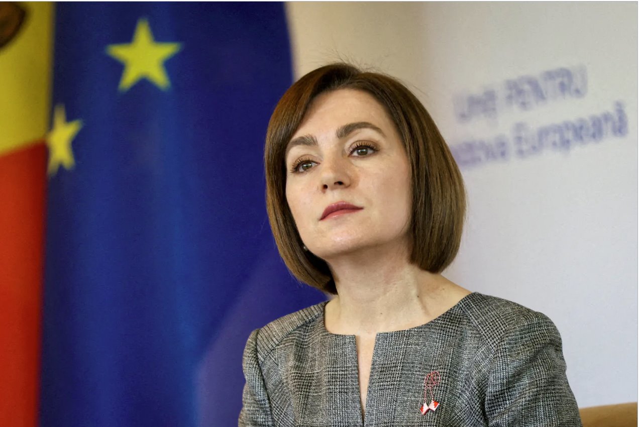摩爾多瓦總統(tǒng)馬亞&middot;桑杜出席2024年3月18日在摩爾多瓦基希訥烏舉行的新聞發(fā)布會。