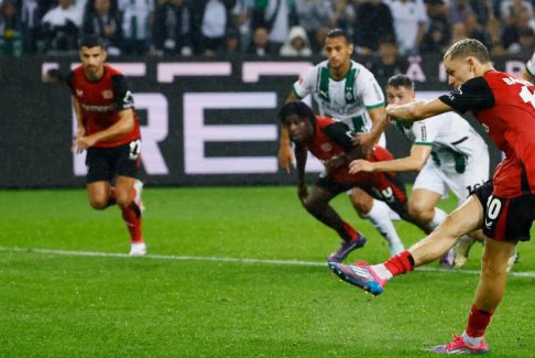 德甲聯(lián)賽格拉德巴赫門興2-3拜耳勒沃庫(kù)森