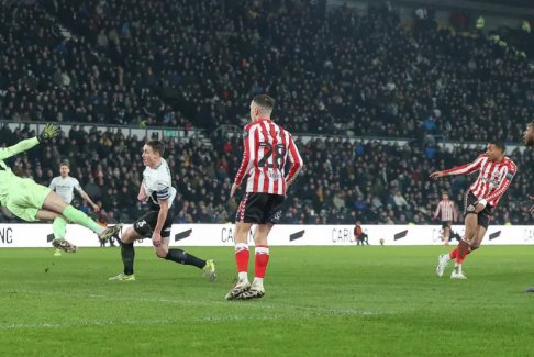 英冠德比郡0-1桑德蘭