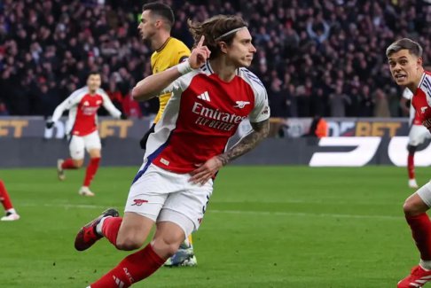 英超聯(lián)賽狼隊0-1阿森納