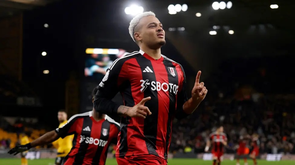 富勒姆的羅德里戈&middot;穆尼茲慶祝進球