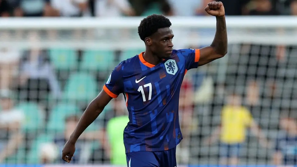 荷蘭隊的埃內斯特&middot;波庫打進全場唯一進球