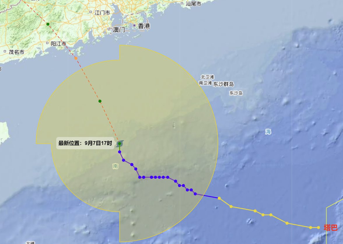今年第16號(hào)臺(tái)風(fēng)&ldquo;塔巴&rdquo;路徑圖