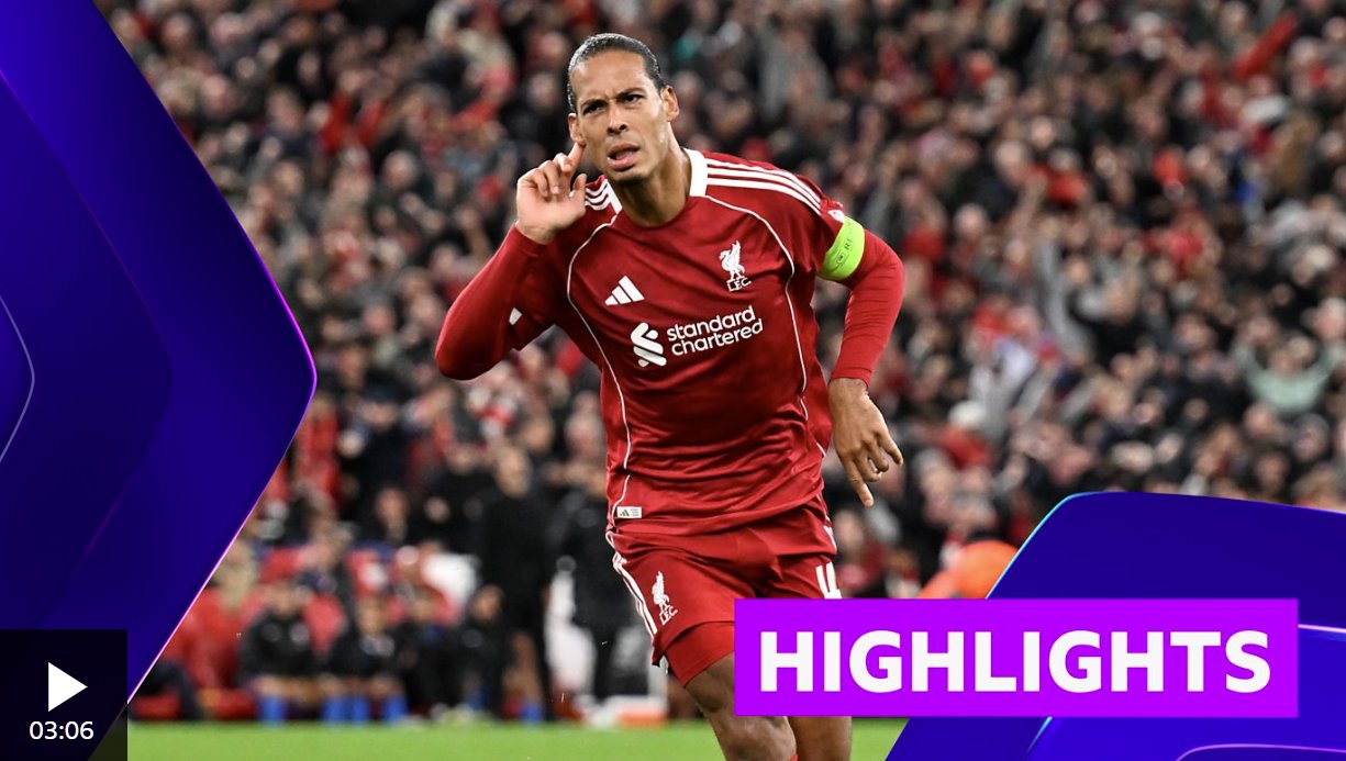 范戴克頭球破門，利物浦逆轉(zhuǎn)馬競