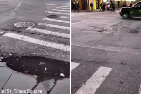 “即使是最好的城市也有缺點”：紐約街頭積水視頻