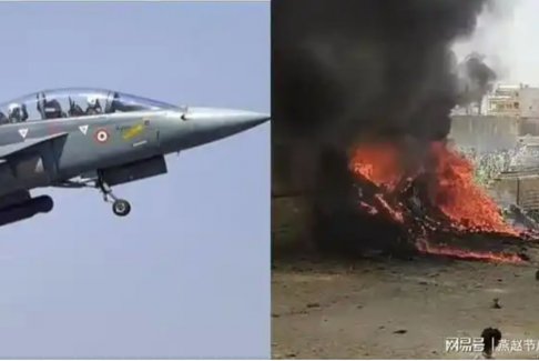 印度國(guó)產(chǎn)光輝戰(zhàn)機(jī)在迪拜航展墜毀