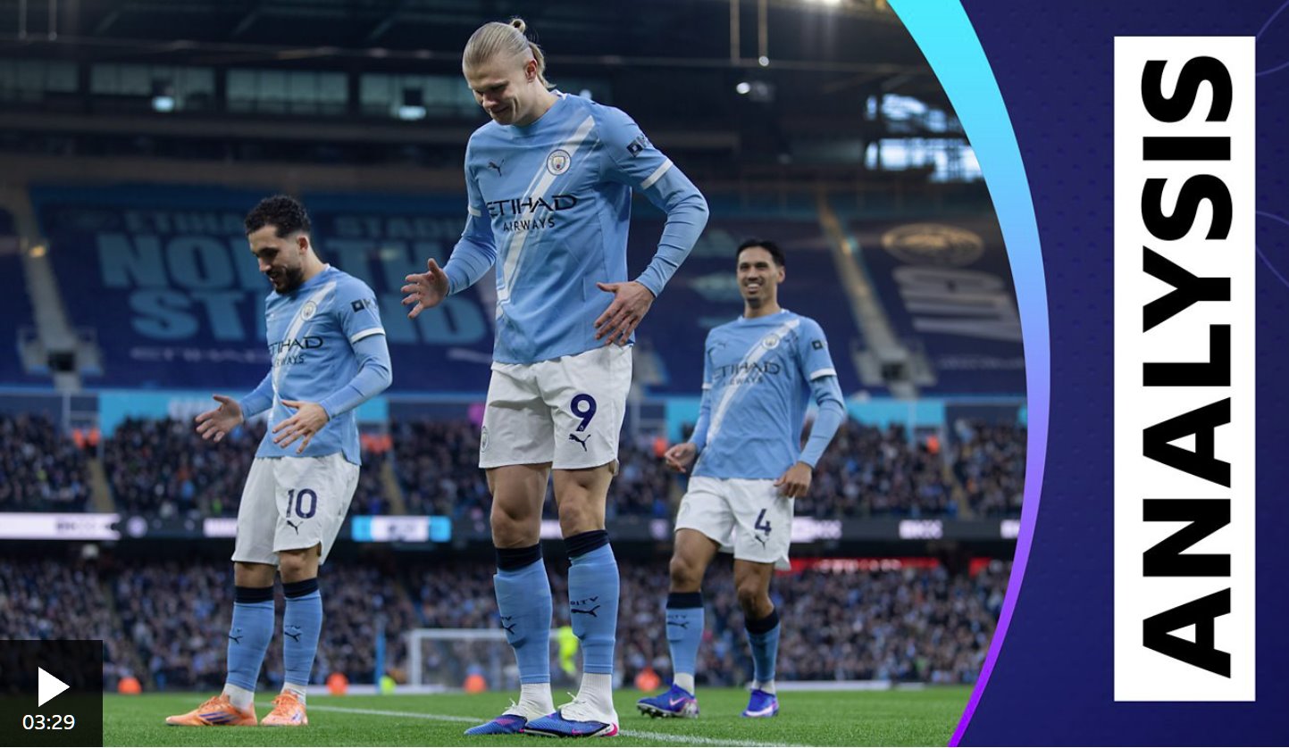 哈蘭德梅開(kāi)二度，曼城擊敗西漢姆聯(lián)