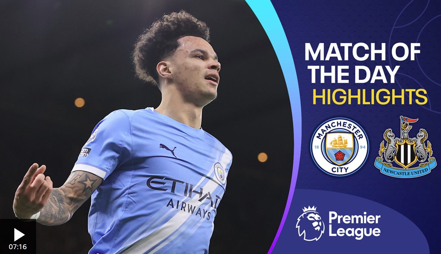 奧萊利梅開二度，曼城擊敗紐卡斯?fàn)柭?lián)